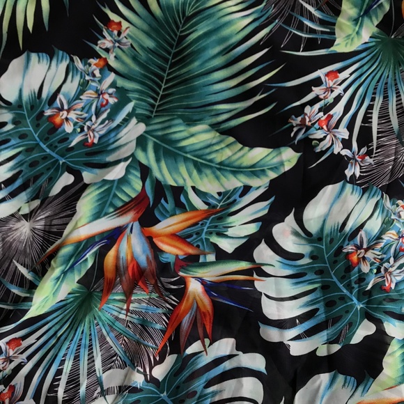✨Tropical Print Dress Maxi Surplice Plunge V Neck - Picture 8 of 8